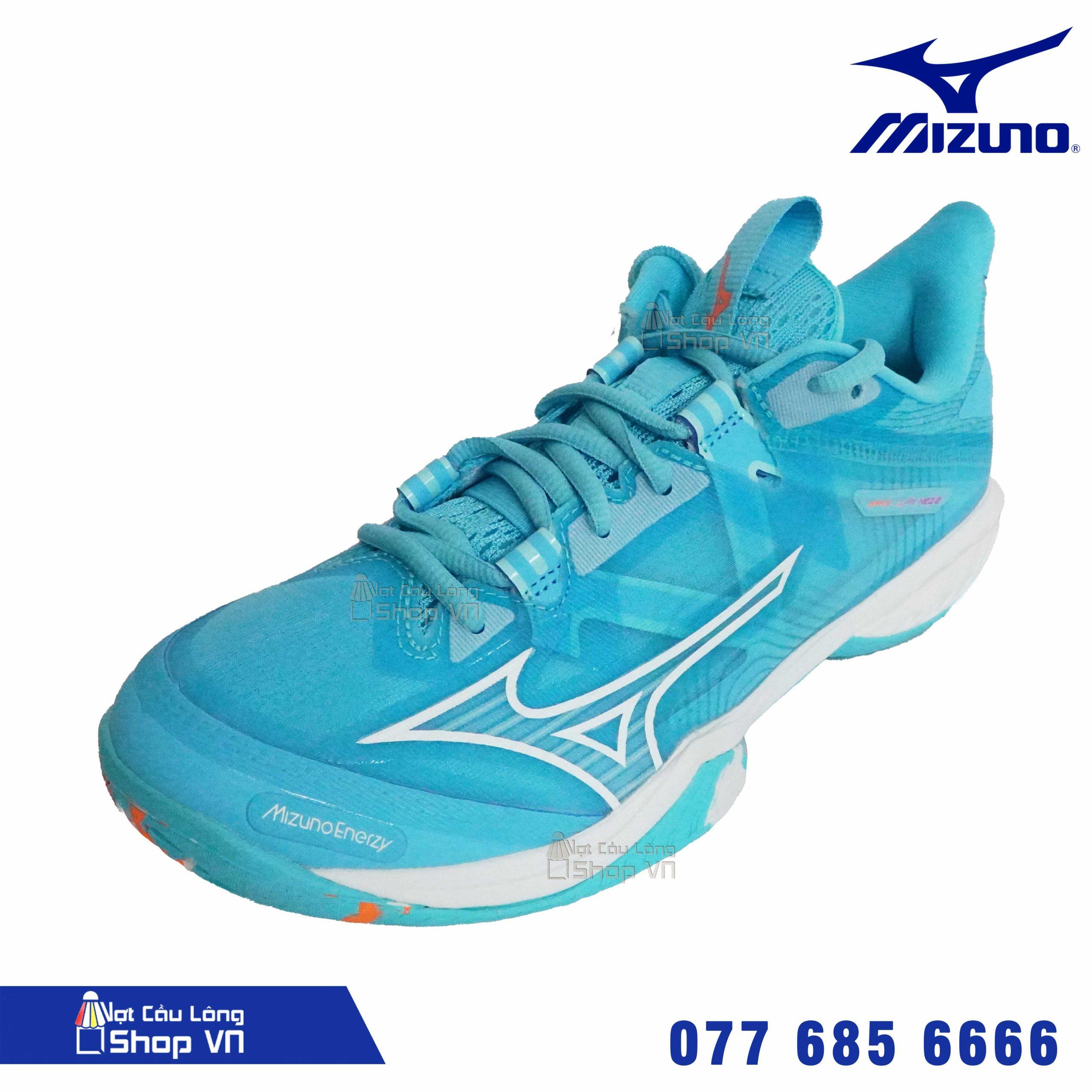 Giày Cầu Lông Mizuno Wave Claw Neo 2 (71ga227011) Xanh Mint