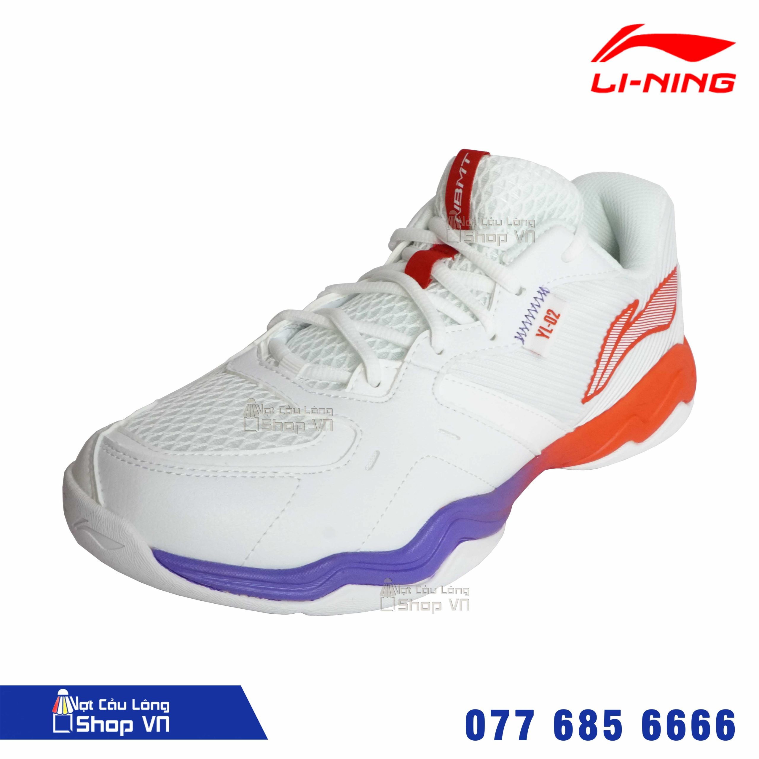 Giày Cầu Lông Lining Soundwave Ii Ayts016-3 Trắng/đỏ/xanh Dương Chính Hãng