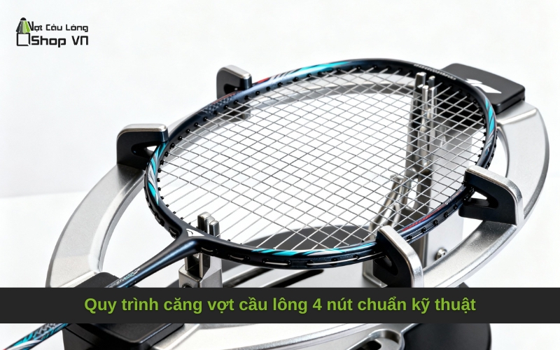 Quy trình căng vợt cầu lông 4 nút chuẩn kỹ thuật