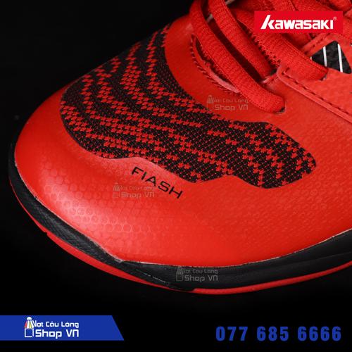 Mui gi&agrave;y cầu l&ocirc;ng Kawasaki K063 đỏ gia c&ocirc;ng tỉ mĩ