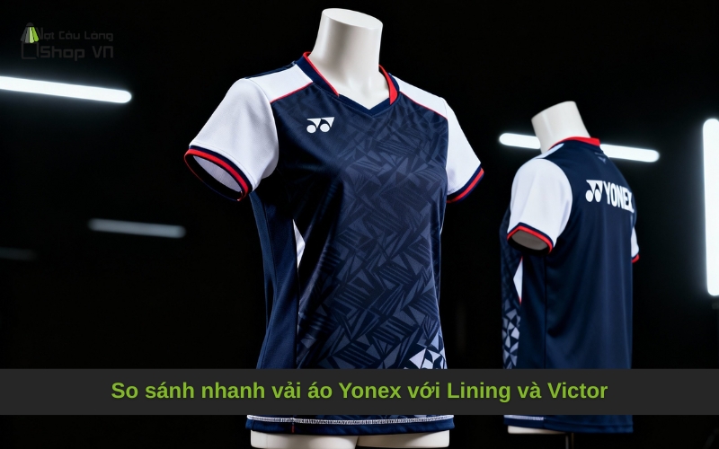 So sánh nhanh vải áo Yonex với Lining và Victor